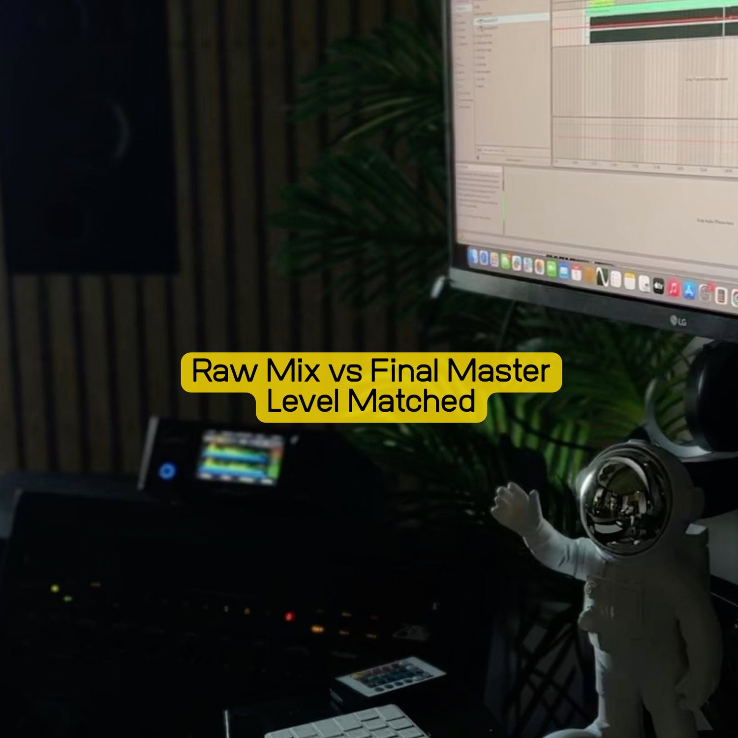 Raw mix vs final master comparison in DAW during electronic music mastering