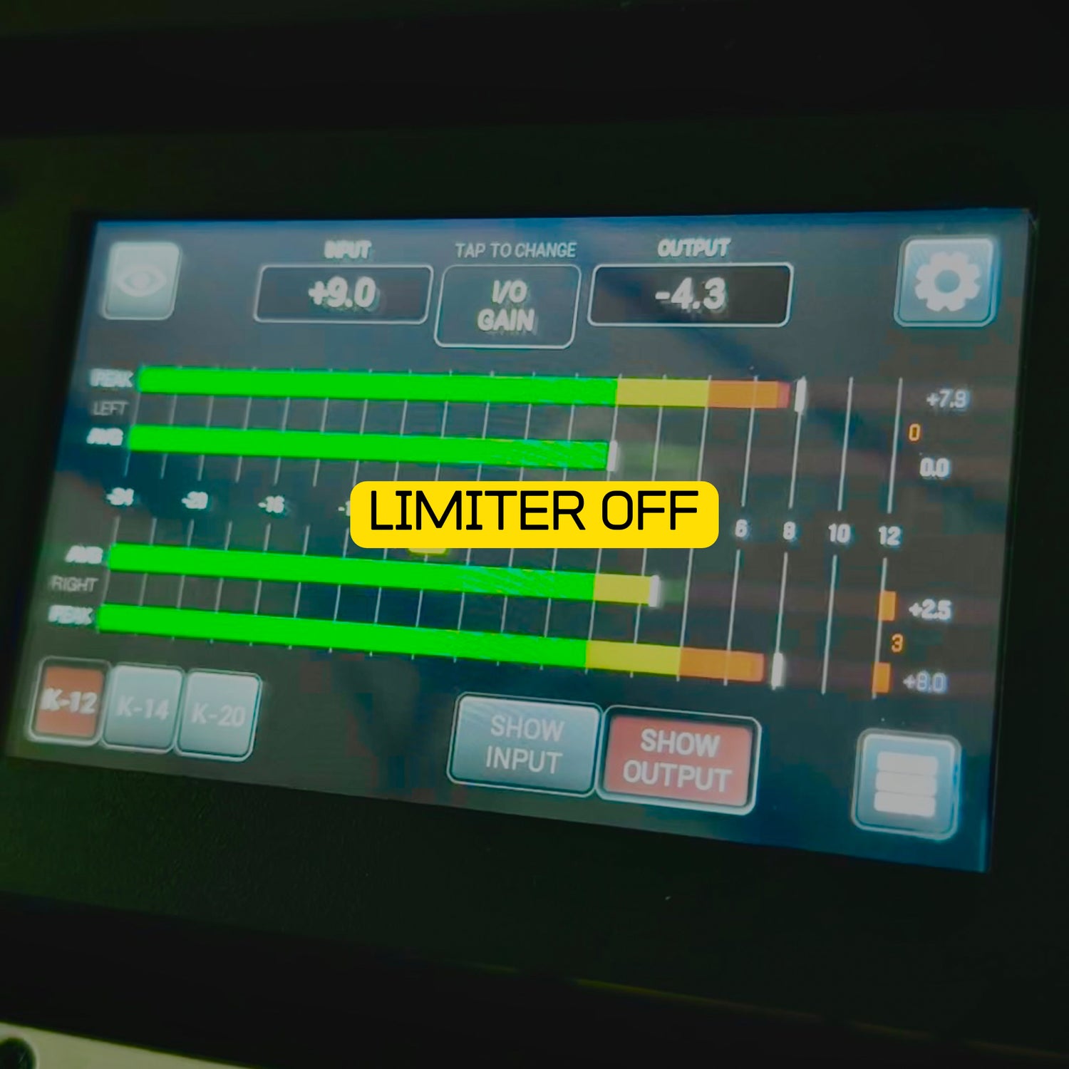 Limiter off before mastering to preserve dynamics, punch and clean final mastering decisions.