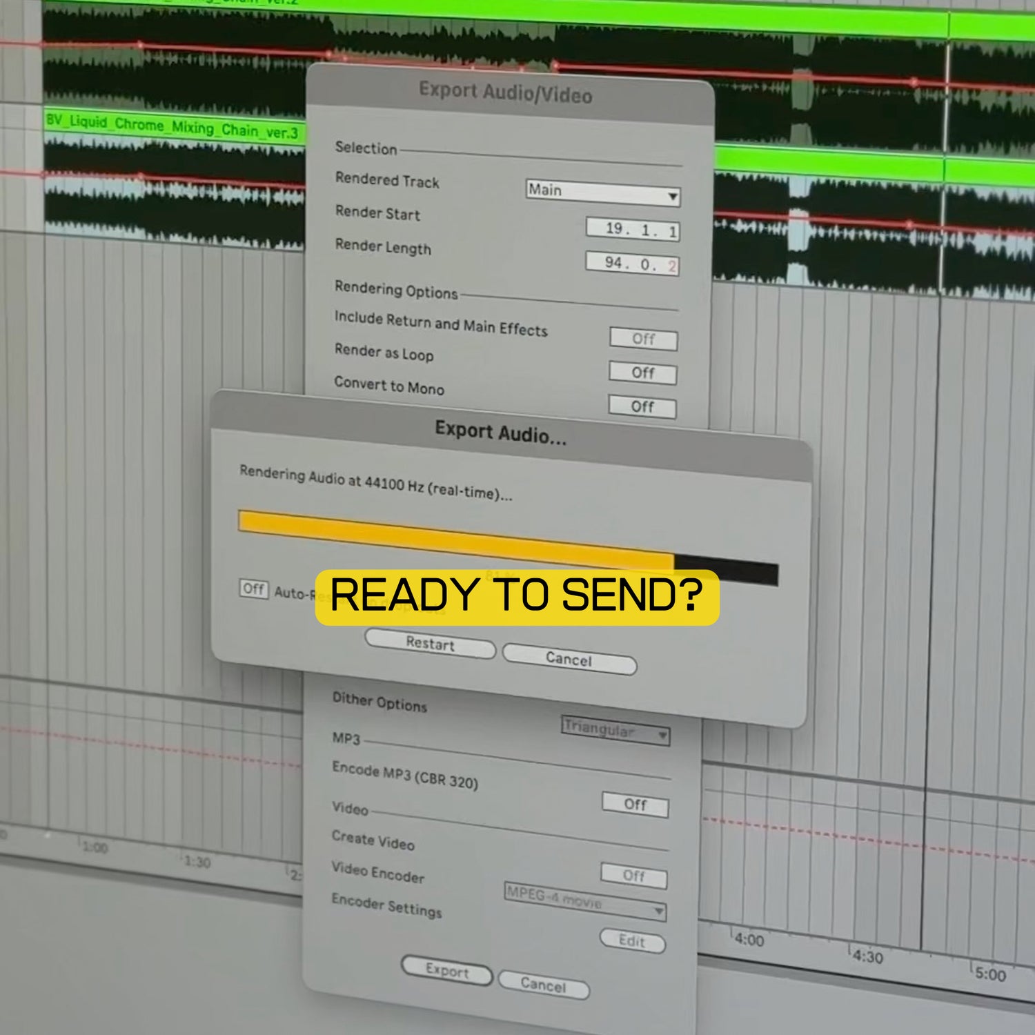 Ready to send checklist before submitting a track for mastering